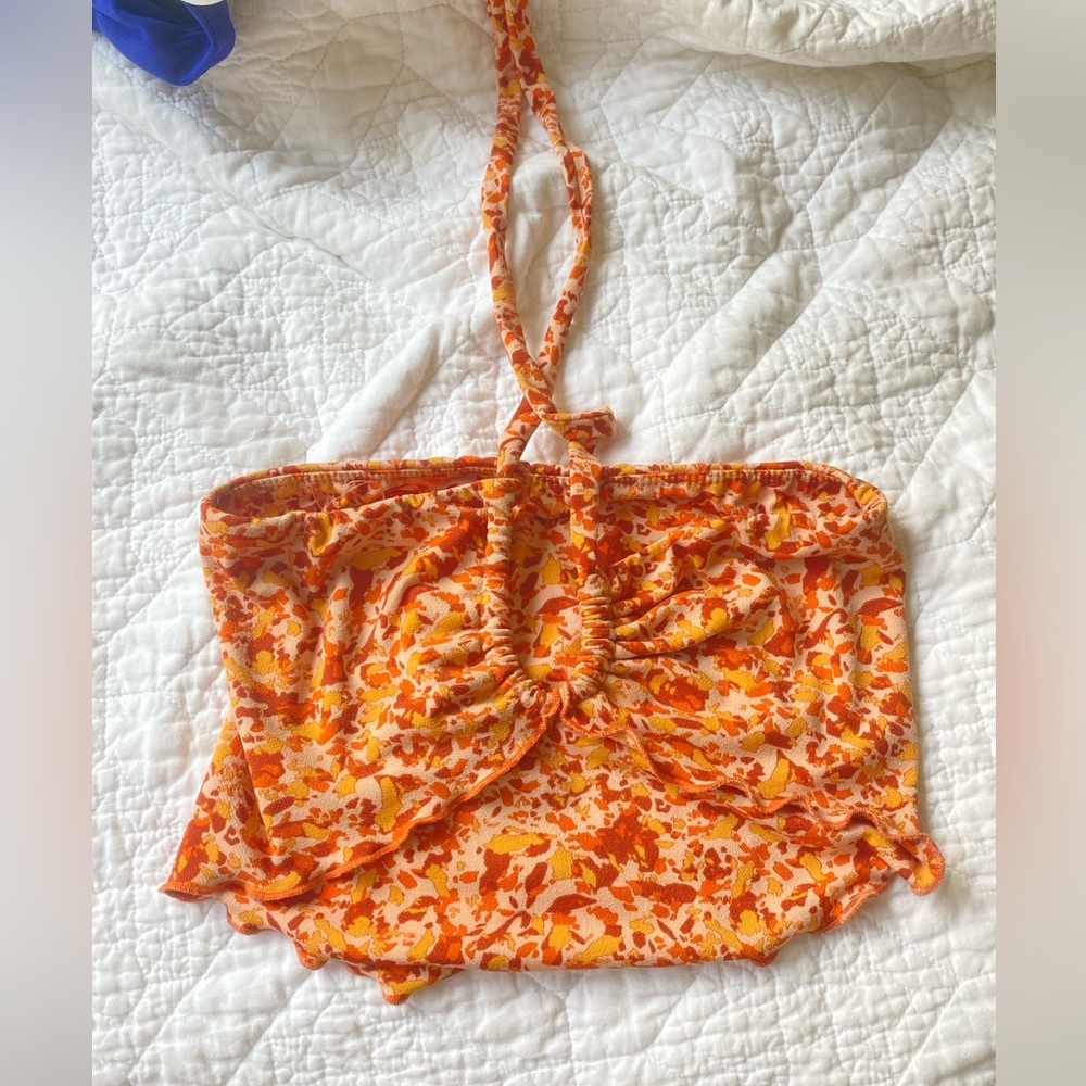 Orange and Yellow Halter Top
